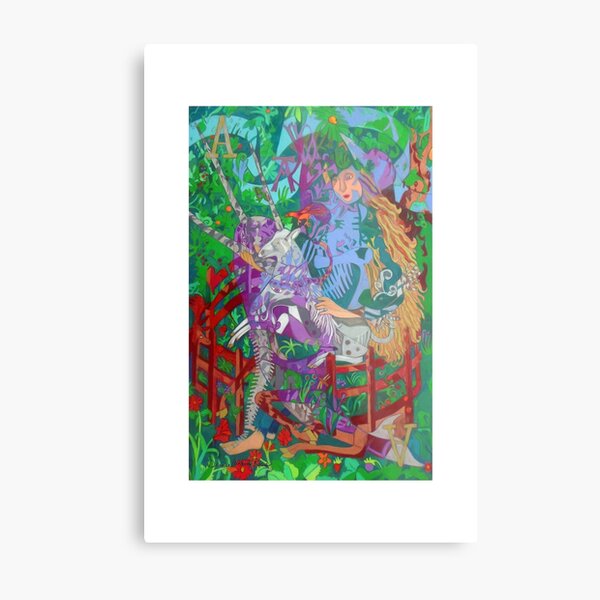 Archealogy of the Unicorn giclee with borders Metal Print
