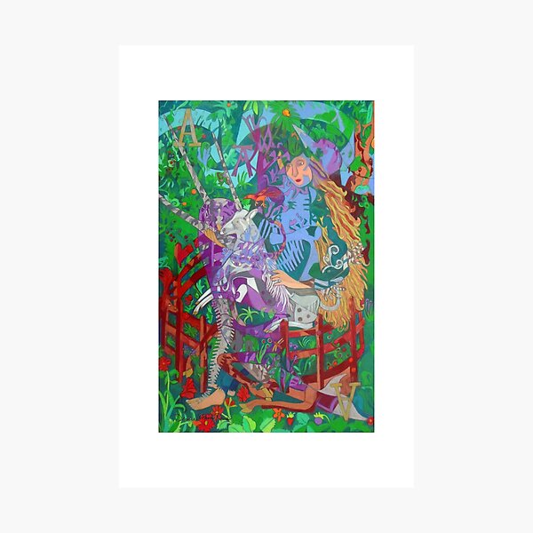 Archealogy of the Unicorn giclee with borders Photographic Print