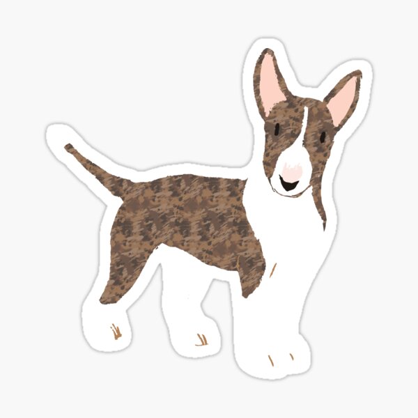 English Bull Terrier Brindle - Watercolor Style English Bull Terrier Sticker