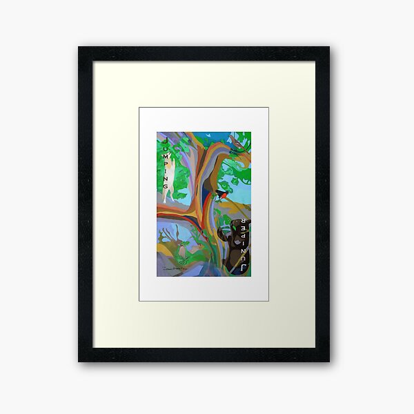 Jumping Juniper giclee with borders Framed Art Print