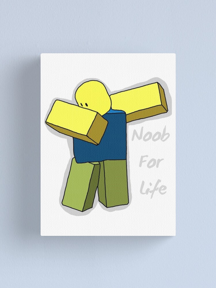 Noob For Life Dab Drawing Canvas Print By Gehri1tm Redbubble - roblox a noobs life