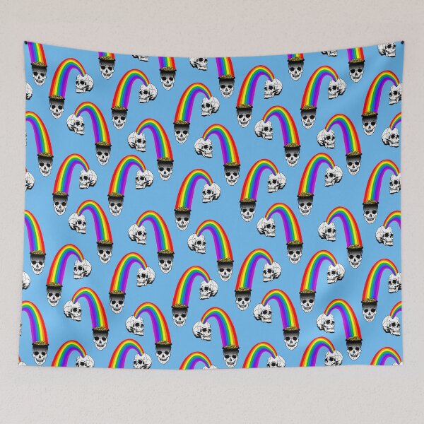Item preview, Gold at the end of the rainbow skulls blue designed and sold by B0red.