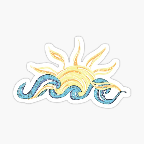 Océano y sol - Playa - regalos - moda linda Pegatina