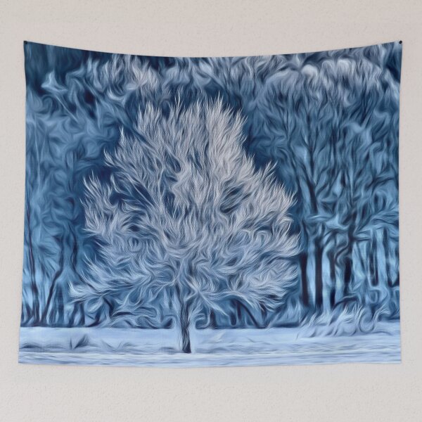 Item preview, White Winter Tree Painting designed and sold by Poetic Patterns Studio.