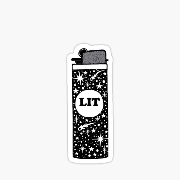 "Lit" Sticker by drawnbyjenna Redbubble