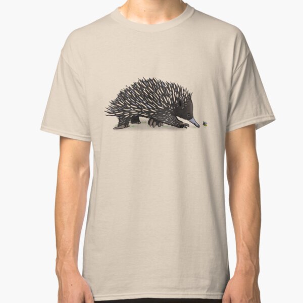 Cute echidna with bee cartoon Classic T-Shirt