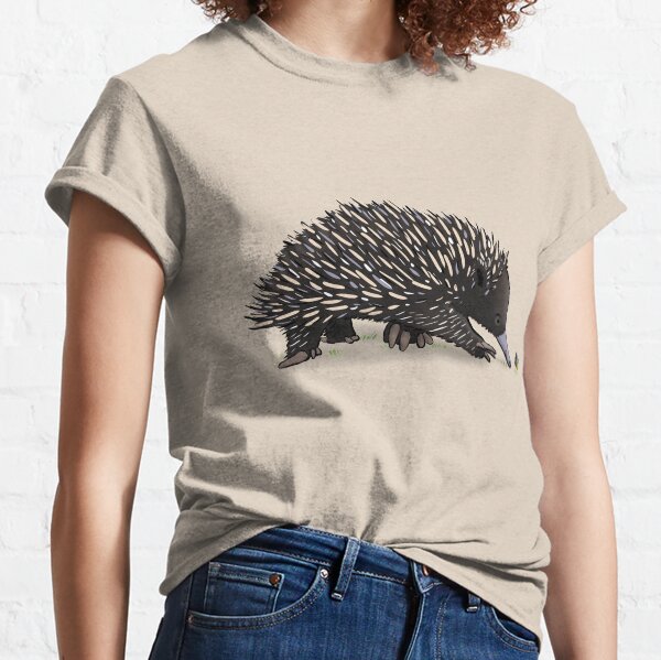 Cute echidna with bee cartoon Classic T-Shirt