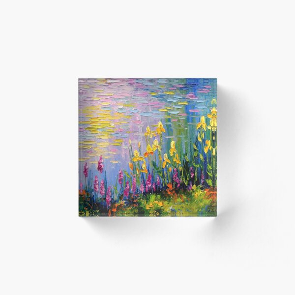 Flowers by the pond Acrylic Block