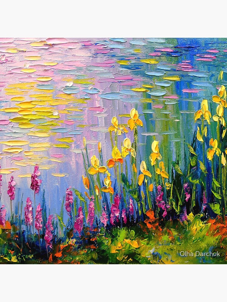 Flowers by the pond by Olyha