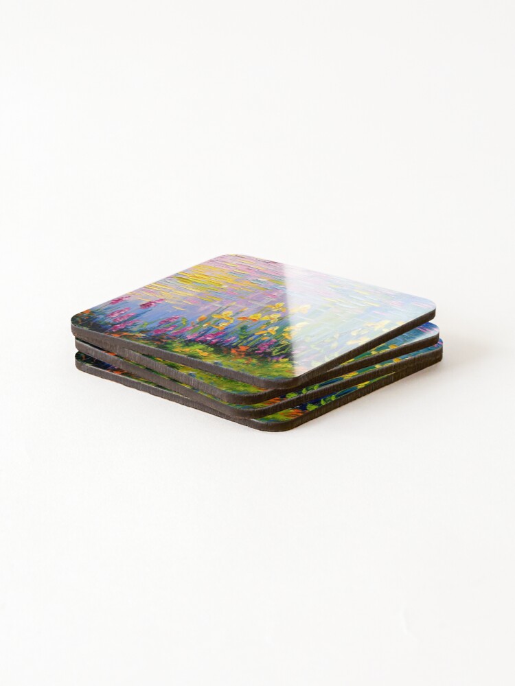 Alternate view of Flowers by the pond Coasters (Set of 4)