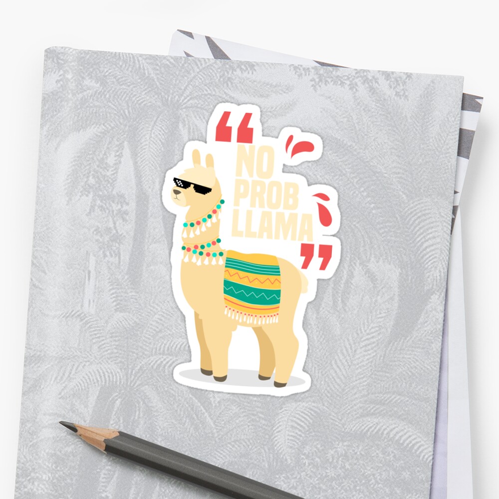 "No Problama Lama" Stickers by Lukudili | Redbubble