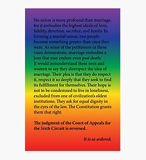 Gay Marriage SCOTUS Ruling Photographic Print