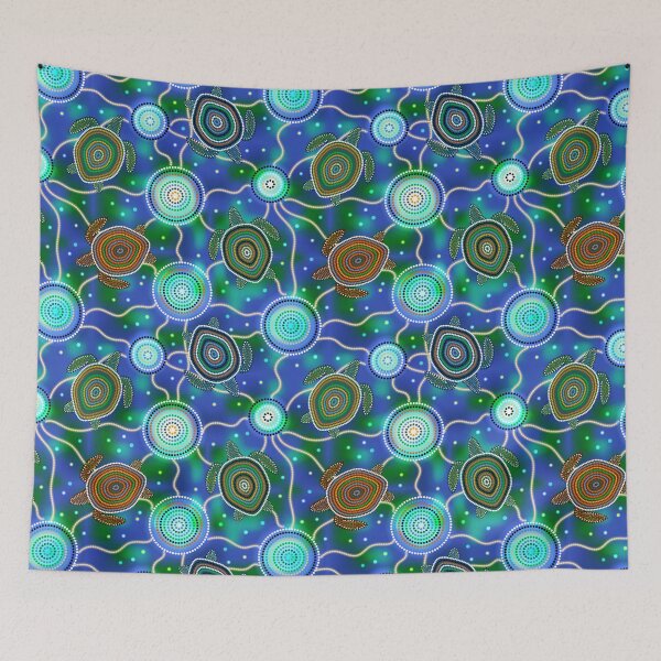 Item preview, Sea turtles and jellyfish. Australian Aboriginal Art designed and sold by Julia Faranchuk.