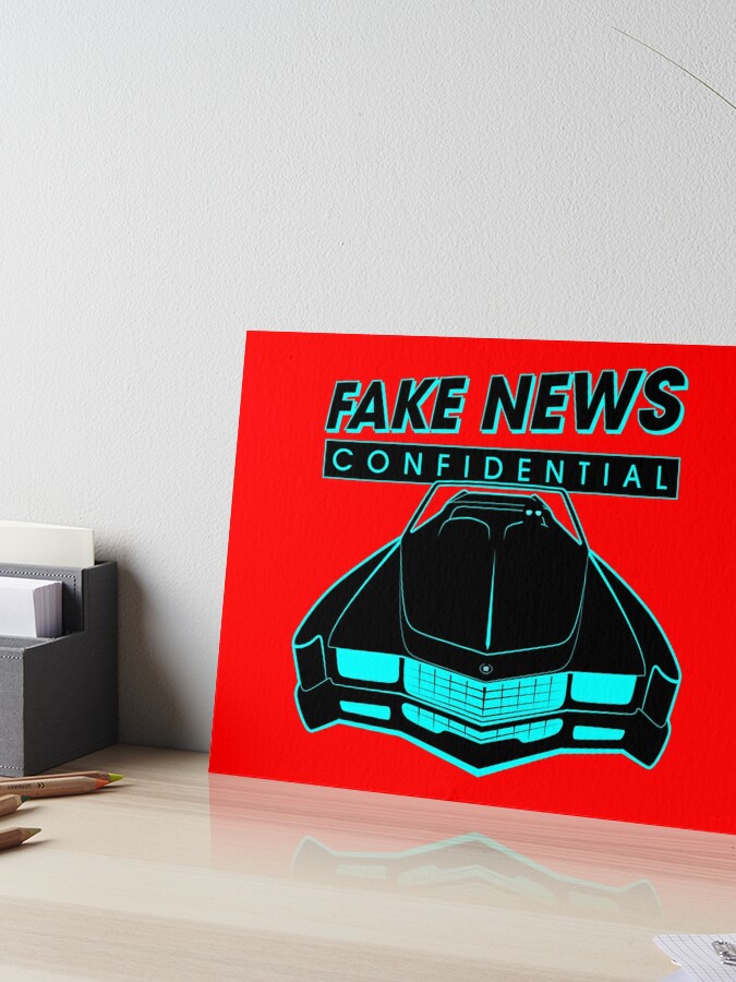 Thumbnail 1 of 2, Art Board Print, Fake News Confidential - Cadillac Eldorado designed and sold by CarlileMedia.