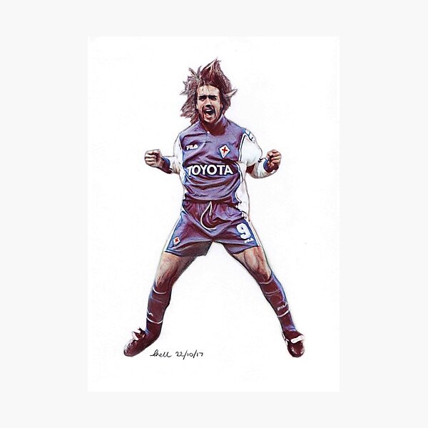 Gabriel Batistuta Traditional Pencil Drawing Photographic Print