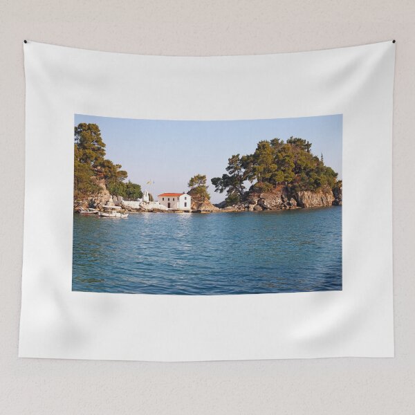 Item preview, Greek orthodox church on island Panagias landmark Parga Greece designed and sold by goceris.