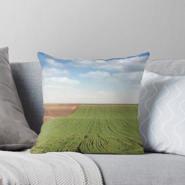 Item preview, young green wheat and plowed field landscape spring season agriculture designed and sold by goceris.