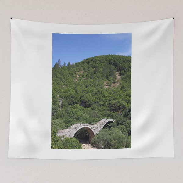 Item preview, Kalogeriko arched stone bridge landscape Zagoria Greece designed and sold by goceris.