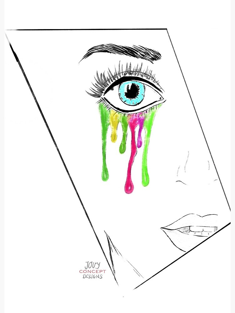 Lámina rígida «llorando ojos de arcoiris» de itsJOUY | Redbubble