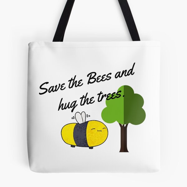 Item preview, Save the bees and hug the trees graphic design  designed and sold by CastleBookshelf.