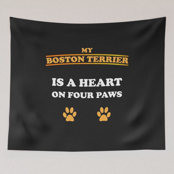 Item preview, Boston Terrier Dog Sayings Dog Paws Image Heart designed and sold by dm4design.