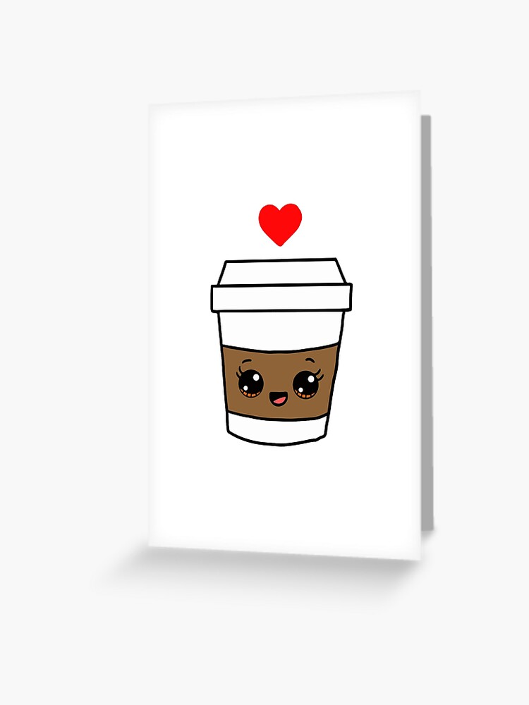 Cute Coffee Cup Love Heart Hand Drawn Illustration | Greeting Card