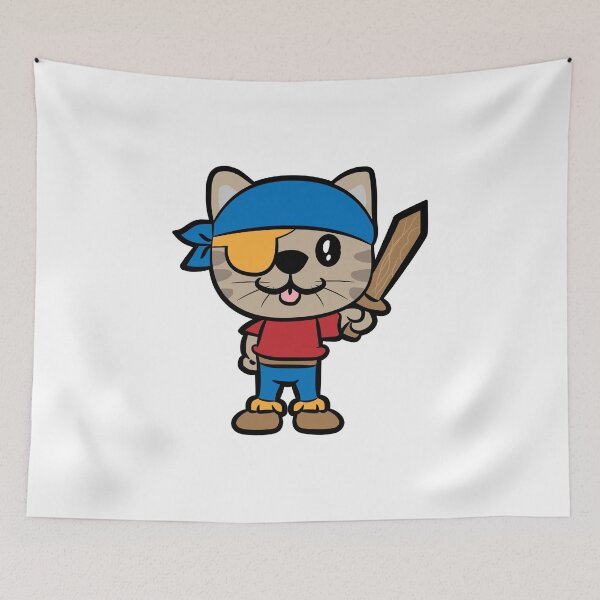 Item preview, Pirate cat with wooden sword designed and sold by mi-xo.