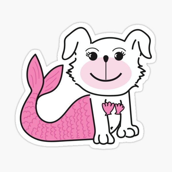 Pink Merdoggo with Seashells! Sticker