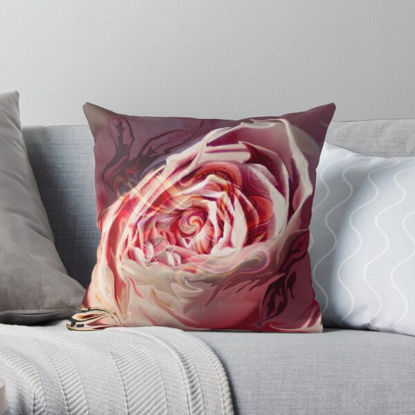 abstract rose blossom Throw Pillow