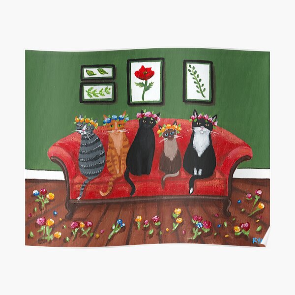 Cats Waiting for Spring Poster