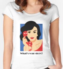 "Red phone" von Künstlerin Ekaterina Moré / Ekaterina More Tailliertes Rundhals-Shirt