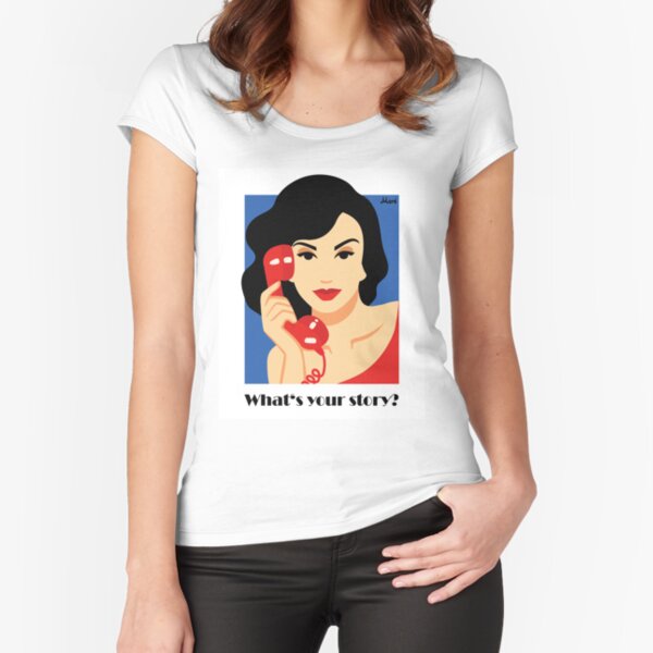 "Red phone" von Künstlerin Ekaterina Moré / Ekaterina More Tailliertes Rundhals-Shirt
