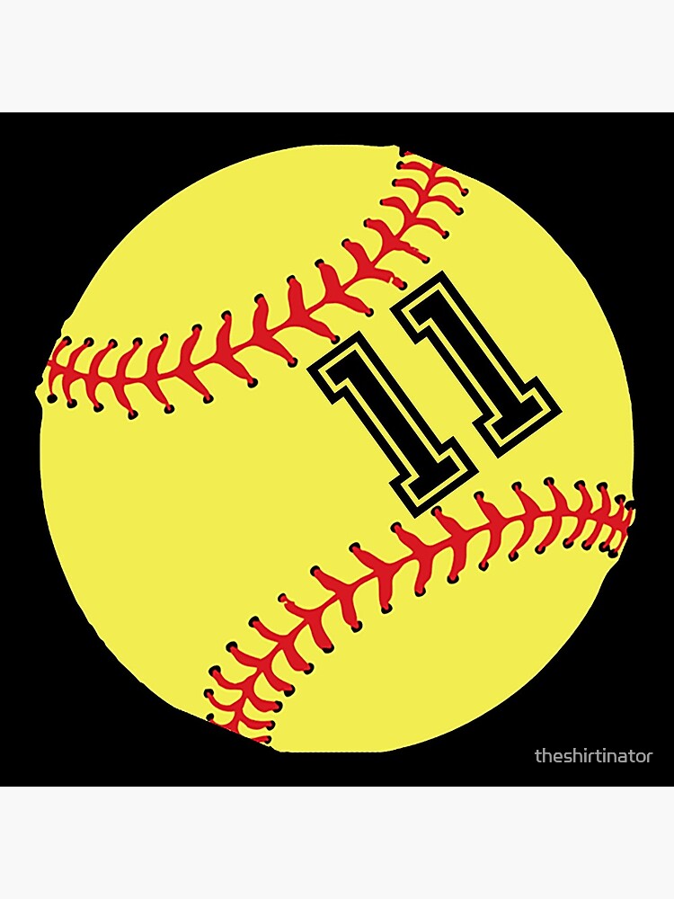 Softball Player Jersey No 11 Back Number #11 Ball Sport Sticker Gift by theshirtinator