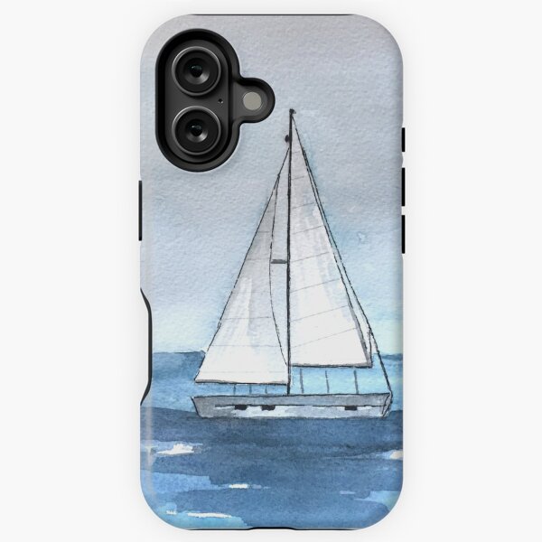 Item preview, Watercolor sailboat painting, Ocean artwork, Seascape  designed and sold by WatercolorFinds.