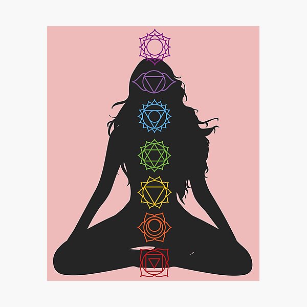Item preview, Bohemian Yogi Illustration: Mindfulness Girl Silhouette for Yoga Lovers designed and sold by glintintheeye.