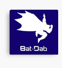 White Bat-Dab (with Text) Canvas Print