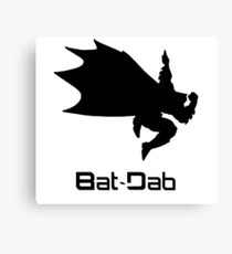 Black Bat-Dab (with Text) Canvas Print