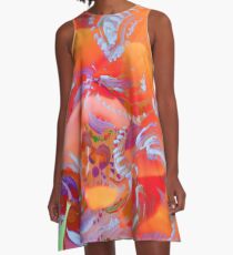 natural swirls on pink A-Line Dress