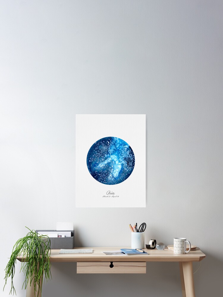 Widder Konstellation Sternzeichen Aquarell Poster Von Harpleydesign Redbubble