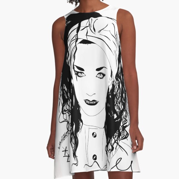BOY GEORGE (Black & white vers.) A-Line Dress