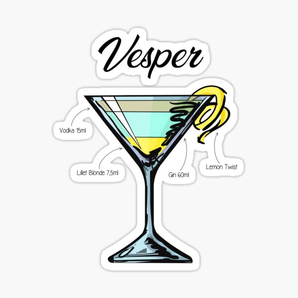 Martini Glass Spilling Out Sticker