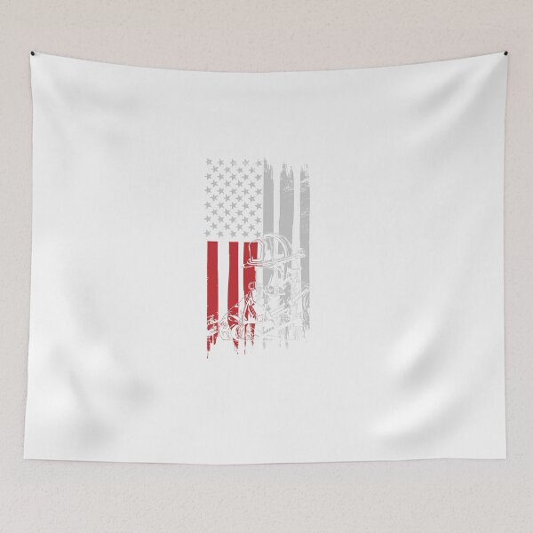 Item preview, Firefighter USA Flag call fire brigade truck gift designed and sold by Mic Designs.