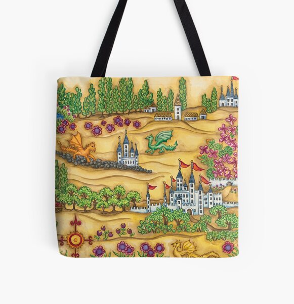 Princess Ingeborg Dragons Map All Over Print Tote Bag