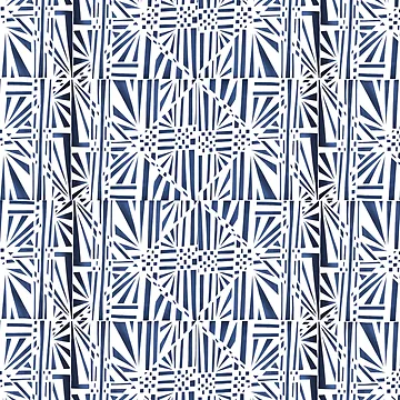 Artwork thumbnail, Geometric Paper Pattern - Blue by -Patternation-