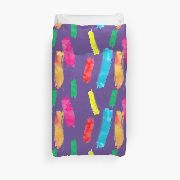 Paint slashes on an Ultraviolet background Duvet Cover