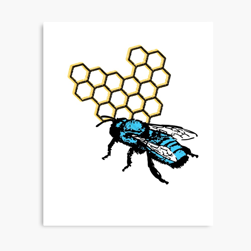 Nette Blaue Biene Bienen Liebhaber Imker Blau Geschenke Fotodruck Von Gillys Redbubble