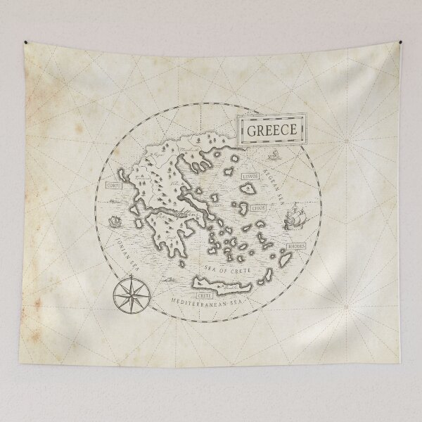 Item preview, Vintage Map Greece designed and sold by Motivburg.