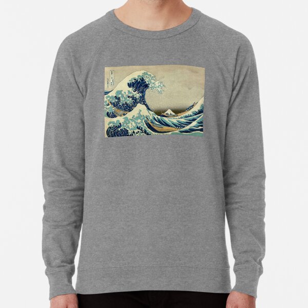Hokusai, The Great Wave off Kanagawa, Japan, Japanese, Wood block, print. Lightweight Sweatshirt
