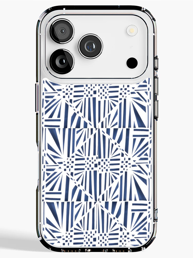 Thumbnail 1 of 5, iPhone Case, Geometric Paper Pattern - Blue designed and sold by -Patternation-.