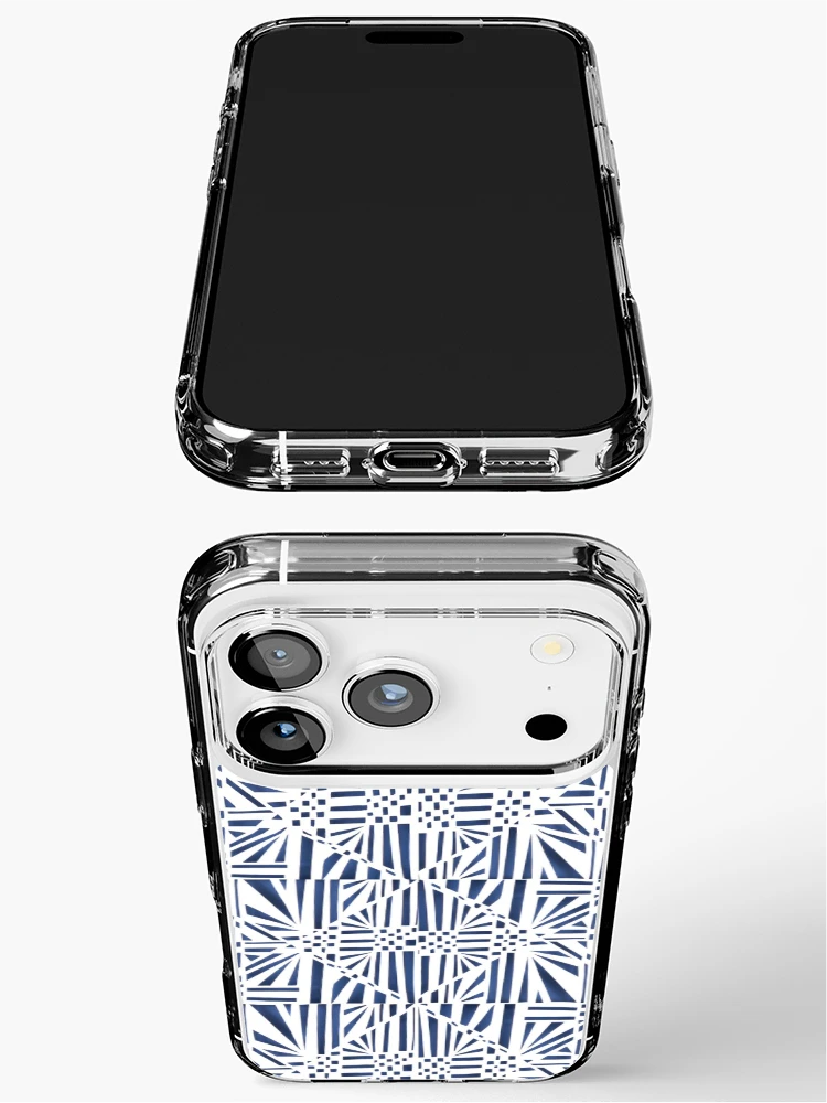 Thumbnail 3 of 5, iPhone Case, Geometric Paper Pattern - Blue designed and sold by -Patternation-.